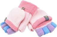 🧤 shiyiup unisex youth flip top gloves - warm & stretchy knit gloves for boys and girls logo