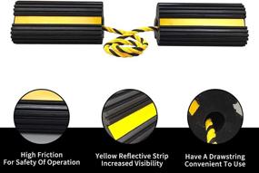 img 1 attached to 🔶 ROBLOCK Heavy-Duty Rubber Wheel Chocks with Reflective Tape – 4.1" x 7.8" x 3.9" – Nylon Rope – Yellow