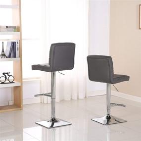 img 2 attached to 🪑 Swivel and Height Adjustable Bar Stool in Gray - Roundhill Furniture's Bradford Faux Leather