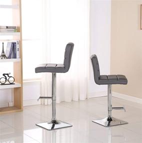 img 3 attached to 🪑 Swivel and Height Adjustable Bar Stool in Gray - Roundhill Furniture's Bradford Faux Leather