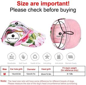 img 2 attached to Flower Print Dog Hat with Ear Holes and Chin Strap for Dogs and Cats - Pet Baseball Cap, Sport Hat/Visor Cap (Size M)