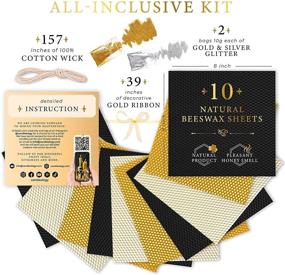 img 2 attached to 🕯️ All-Inclusive Beeswax Candle Making Kit – Crafts for Adults: Luxury Candles, Perfect Gifts for Women and Men, DIY Kits for Artistic Crafts, Modern Art Supplies Set in Black & Gold – Home Decor Clearance