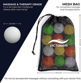 img 1 attached to Victorem Lacrosse Balls: Set of 12 Odourless and Durable Therapy Balls - Perfect for Myofascial Release and Muscle Knot Removal