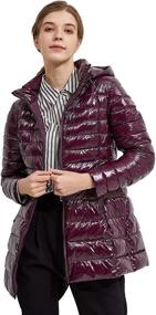 img 2 attached to Orolay Womens Shiny Down Coat Bubble Winter Coat Light Puffer Jacket With Hood Military Olive 2XL