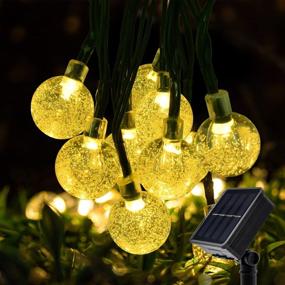img 4 attached to Solar String Lights Outdoor 50 LED 23Ft Solar Powered Patio Lights With 8 Modes Waterproof Crystal Globe Lights For Garden Patio Christmas Wedding Party Decorative(Warm White)