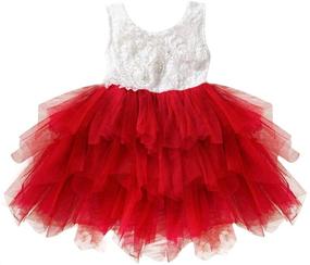 img 2 attached to 👗 Sleeveless Backless Princess Bridesmaid Girls' Clothing and Dresses by OBEEII