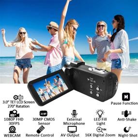 img 2 attached to 🎥 Laiduoao 2.7K Video Camera Camcorder Vlogging Camera with WiFi, IR Night Vision, 1080P Recording, 16X Zoom, 2 Rechargeable Batteries, 30FPS, 24MP, 3.0 Inch Touch Screen, Easy Operation & Remote Control