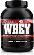 🍓 optimum nutrition classic whey protein: delicious strawberry flavor - 5 pound tub for optimal nutrition logo