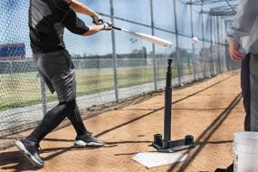 img 2 attached to SKLZ V-Tee: A Premium Training Tee with Innovative 3-Hole Design for Baseball and Softball Hitters to Master Contact Points