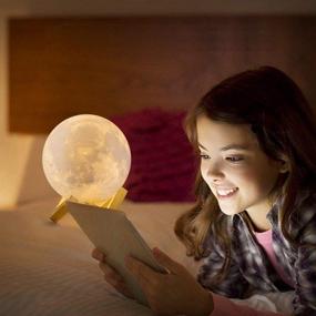 img 2 attached to 🌕 Moon Lamp, LOGROTATE 16 Colors LED Night Light with Stand and Timing Setting, Kids Moon Light with Remote and Touch Control, Dimmable and USB Rechargeable for Kids, Lovers, Birthdays, and Christmas Gifts (5.98 Inch)