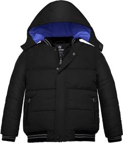 img 4 attached to Water-Resistant Puffer Jacket with Removable Hood for Boys - Wantdo Winter Coat