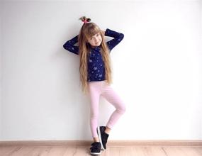 img 2 attached to Pastel Leggings for Girls: Toddler Stretch Fit Leggings & Clothing