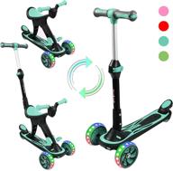 🛴 3-in-1 kick scooter for kids – adjustable height, extra wide pu light-up wheels, wide deck & back wheel brake – suitable for ages 1-14 – boys and girls toddler scooter logo