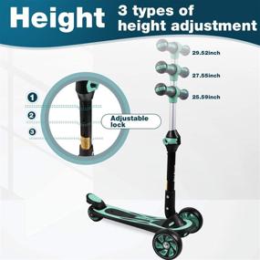 img 2 attached to 🛴 3-in-1 Kick Scooter for Kids – Adjustable Height, Extra Wide PU Light-Up Wheels, Wide Deck & Back Wheel Brake – Suitable for Ages 1-14 – Boys and Girls Toddler Scooter