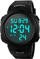 waterproof men's digital sports watch with large led screen, luminous dial, stopwatch, alarm - casual military army watch логотип