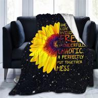 🌻 sunflower blanket in black galaxy: flannel throw blanket for girls, soft and lightweight plush bed blanket, all-season microfiber fleece throw for bedroom, sofa, couch, chair - 50"x40 logo