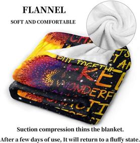 img 3 attached to 🌻 Sunflower Blanket in Black Galaxy: Flannel Throw Blanket for Girls, Soft and Lightweight Plush Bed Blanket, All-Season Microfiber Fleece Throw for Bedroom, Sofa, Couch, Chair - 50"X40