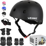 🚲 weanas helmets for 3-14 years kids youth adjustable sports protective gear set, safeguard cycling skating safety pad (helmet knee elbow wrist pads) logo