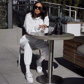 img 1 attached to 👩 Trendy Women's 2-Piece Tracksuit Set: Cropped Hoodies & Jogging Sweatpants for Fashionable Activewear