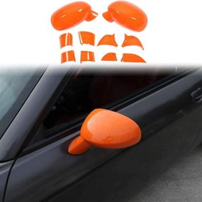 img 4 attached to Voodonala For Challenger Rearview Mirror Cover Decoration Trim For 2009-2020 Dodge Challenger