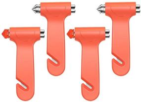 img 4 attached to 🚨 Flexzion 4 Pack Car Emergency Escape Hammer - Auto Safety Seatbelt Cutter & Glass Window Breaker Punch - Disaster Rescue Tool in Dark Orange for SUV, Truck, Bus