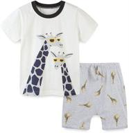 👕 freelu kids cotton clothing sets - t-shirt and shorts for girls and boys, 2 packs, sizes 1-7 toddler logo