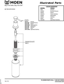 img 1 attached to 🚰 Chrome Deck Mounted Kitchen Soap Dispenser with Above Sink Refillable Bottle - Moen 3942