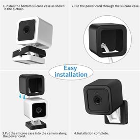 img 2 attached to 📷 HOLACA Silicone Skin with Quick Wall Mount Bracket - Enhanced Protection for Wyze Cam v3 - Anti-Scratch Cover for Wyze Cam v3 Camera