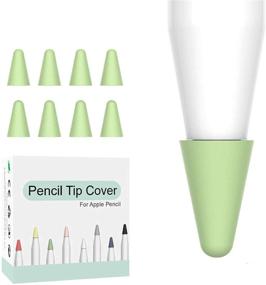 img 4 attached to 🎨 OneCut 8 Pcs Green Silicone Pencil Nib/Tip Protector Cap for Noiseless Drawing Compatible with Apple Pencil 1st/2nd - Non-Slip Writing Nib/Tip Replacement