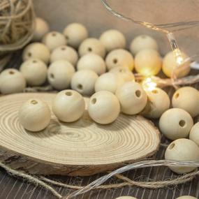 img 1 attached to 🪴 Dastrendz 20mm Natural Unfinished Wooden Beads - Perfect for DIY Crafts, Home Decor, Garland Making, Macrame, and Jewelry!