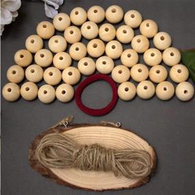 img 2 attached to 🪴 Dastrendz 20mm Natural Unfinished Wooden Beads - Perfect for DIY Crafts, Home Decor, Garland Making, Macrame, and Jewelry!