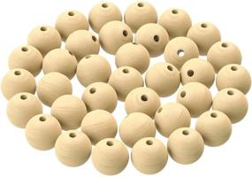 img 4 attached to 🪴 Dastrendz 20mm Natural Unfinished Wooden Beads - Perfect for DIY Crafts, Home Decor, Garland Making, Macrame, and Jewelry!