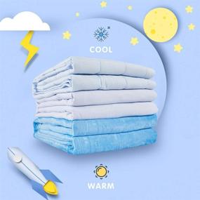 img 3 attached to Thirdream Toddler Weighted Blanket 5lbs for Kids - 3 Pieces - All Seasons - Twin Size 36”X 48” - 2 Removable Washable Covers - Soft Minky & Ice Silk - Blue