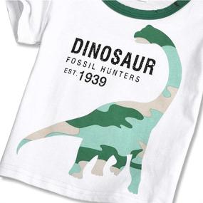 img 2 attached to 👕 Cotton Toddler Boys Summer Shirts and Shorts Set with Cartoon Dinosaur Prints (2-7 Years) - Clothing Sets