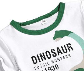 img 3 attached to 👕 Cotton Toddler Boys Summer Shirts and Shorts Set with Cartoon Dinosaur Prints (2-7 Years) - Clothing Sets