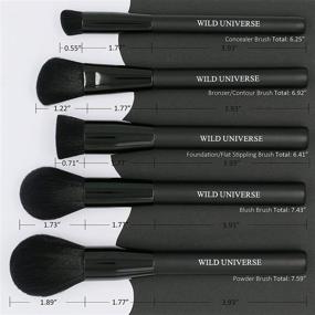 img 3 attached to 12-Piece Wild Universe Professional Makeup Brushes Set - Premium Synthetic Kabuki Brushes for Foundation, Powder, Blush, Face Blending, Concealer, and Eyeshadow - Black Meteorite Series - Vegan and Cruelty-Free - Comes with a Gift Case included