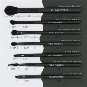 img 2 attached to 12-Piece Wild Universe Professional Makeup Brushes Set - Premium Synthetic Kabuki Brushes for Foundation, Powder, Blush, Face Blending, Concealer, and Eyeshadow - Black Meteorite Series - Vegan and Cruelty-Free - Comes with a Gift Case included