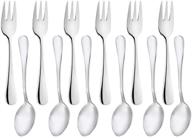 snamonkia small appetizer forks and demitasse spoons stainless steel set of 12, 5.4 inches – perfect for salad dessert coffee cocktail espresso – premium flatware for every occasion! logo