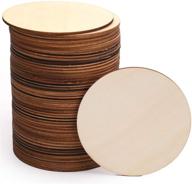 🪵 50 pieces 4 inch unfinished wood round cutouts for coasters, crafts, painting, writing, engraving and home decor - natural wooden circles slices by foraineam logo