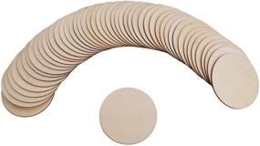 img 2 attached to 🪵 50 Pieces 4 Inch Unfinished Wood Round Cutouts for Coasters, Crafts, Painting, Writing, Engraving and Home Decor - Natural Wooden Circles Slices by Foraineam