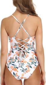 img 3 attached to 👙 Stylish Women's Striped Halter Bandage Swimsuit - Top-notch Women's Clothing