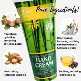 img 3 attached to 🌿 Bamboo-infused Shea Butter Hand Cream with Argan Oil - 20% Shea Content, Ultra Nourishing Moisturizer, Intensive Repair for Dry Hands, Soothing for Sensitive Skin - Cruelty-Free, 75ml (2.5 oz)