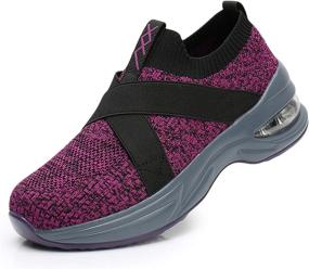 img 4 attached to 👟 Cushioned Platform Loafers for Women: Comfortable Walking Sneakers