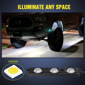 img 2 attached to 🚚 Nilight - TR-08 8PCS 24LED Rock Light for Cargo Truck Pickup Bed Off Road Under Car Side Marker LED Rock Lighting Kit with Switch in White, 2 Year Warranty