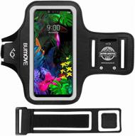 📱 lg g8 thinq/g7 thinq/g7 plus armband with key/card holder - bumove gym running workouts sports phone arm band for lg g8 thinq, g7/g7 thinq/g7 plus, g6/g6 plus (black) logo