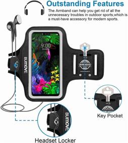 img 3 attached to 📱 LG G8 ThinQ/G7 ThinQ/G7 Plus Armband with Key/Card Holder - BUMOVE Gym Running Workouts Sports Phone Arm Band for LG G8 ThinQ, G7/G7 ThinQ/G7 Plus, G6/G6 Plus (Black)