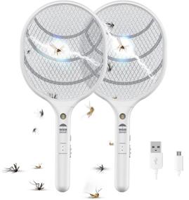 img 4 attached to 🪰 Powerful WBM Smart Electric Fly Swatter Racket - Rechargeable Bug Zapper - Medium Size - 2-Pack