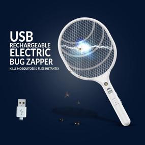 img 3 attached to 🪰 Мощная летающая мышь WBM Smart Electric Fly Swatter Racket - перезаряжаемый убийца жуков - среднего размера - 2 штуки