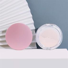 img 1 attached to Longway Loose Powder Compact Container: Portable Plastic DIY Makeup Case with Mirror, 5g 👝 Slim Powder Box Including Powder Puff, Elasticated Net Sifter - Set of 2 (Pink + Silver)