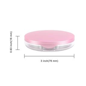 img 3 attached to Longway Loose Powder Compact Container: Portable Plastic DIY Makeup Case with Mirror, 5g 👝 Slim Powder Box Including Powder Puff, Elasticated Net Sifter - Set of 2 (Pink + Silver)